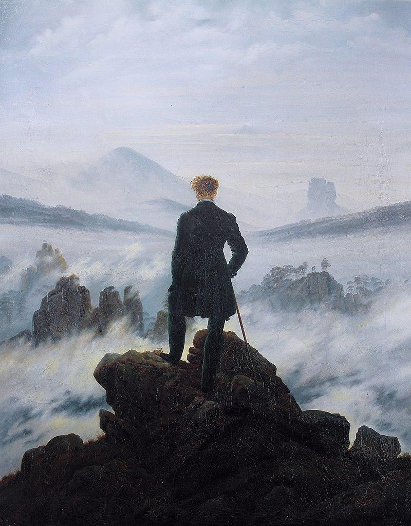 Caspar david friedrich songeur au dessus de la mer de brume